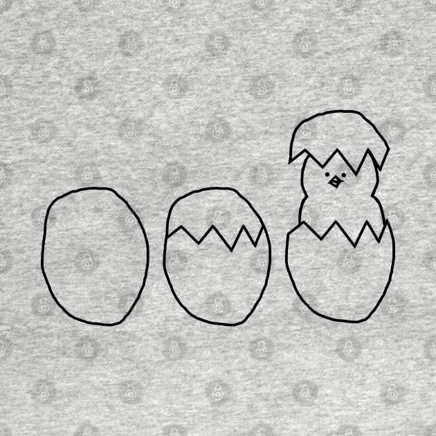 Easter Eggs with a Baby Chick Outline by ellenhenryart